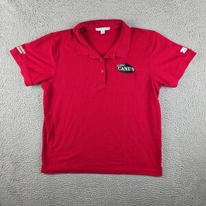 Raising Canes Fry Cook Cashier Employee Worker Polo Shirt Women XL Red Logo